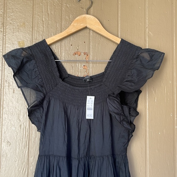 J.Crew flutter sleeve tiered maxi dress in black - Picture 3 of 9